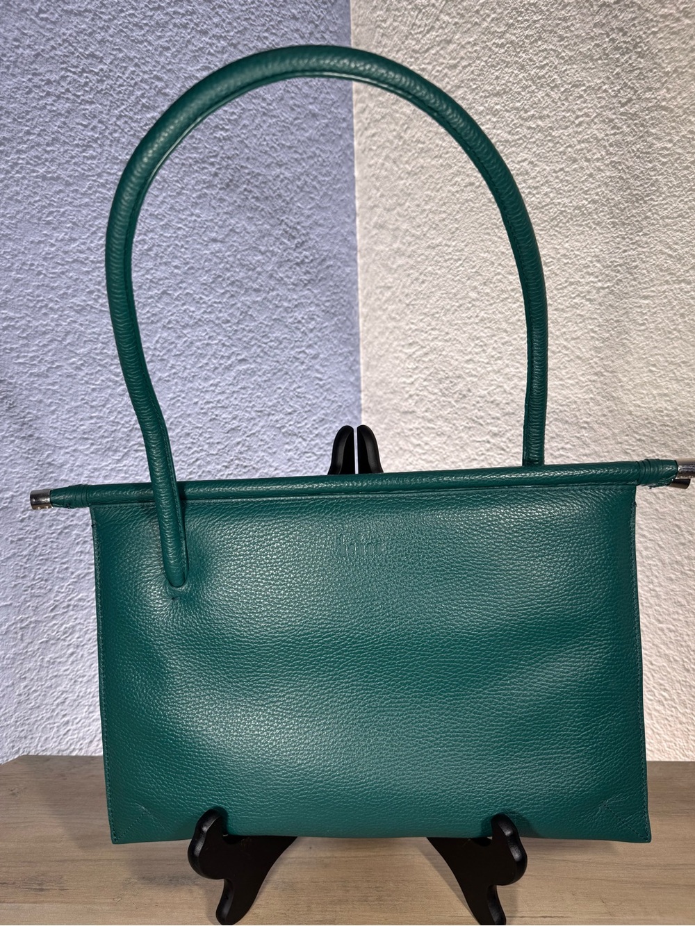 BEHNO Forest Green Leather Frame Bag Minimalist Quiet Luxury NWOT